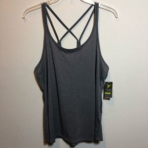 Old Navy Active Gray Dry Fit Strappy Mesh Tank XXL